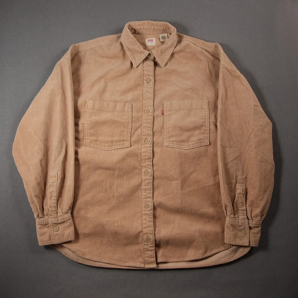 Levi's Corduroy Long Sleeve Men Shirt S Skate Western Boho Cabin Retro Coastal